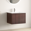 SOVINA Ribbel Walnoot - Wastafel Wit - 60cm