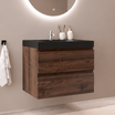 MONACO Bruin Eiken - Wastafel Zwart - 60cm