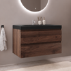 MONACO Bruin Eiken - Wastafel Zwart - 80cm