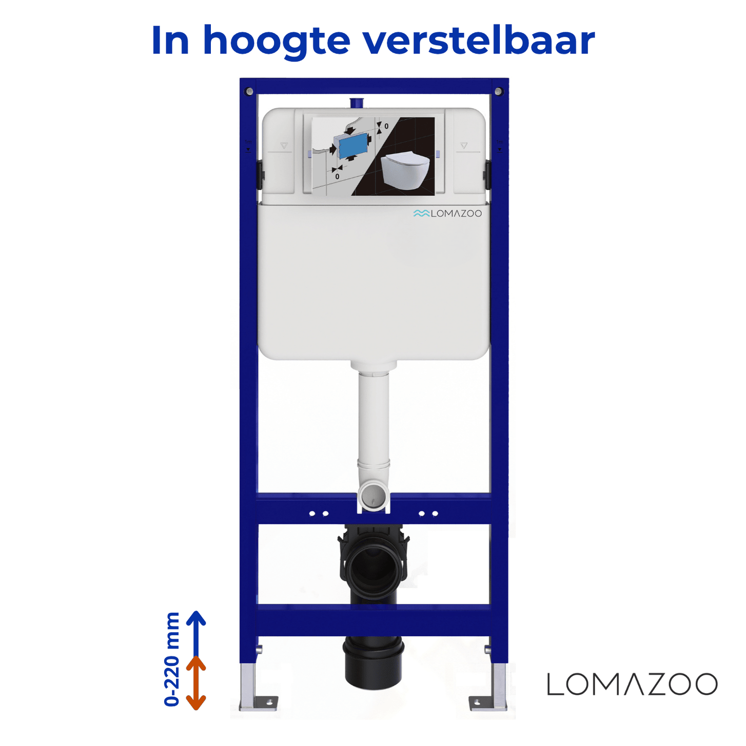 Hangtoilet met Inbouwreservoir - Rond Wit - Drukplaat Rond Goud - Linea - lomazoo.com
