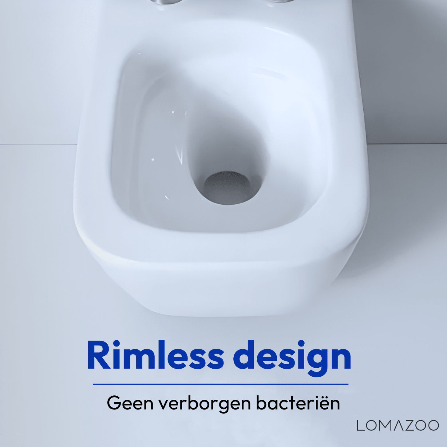 Hangtoilet met Inbouwreservoir - Vierkant Wit - Drukplaat Vierkant Goud - Linea - lomazoo.com