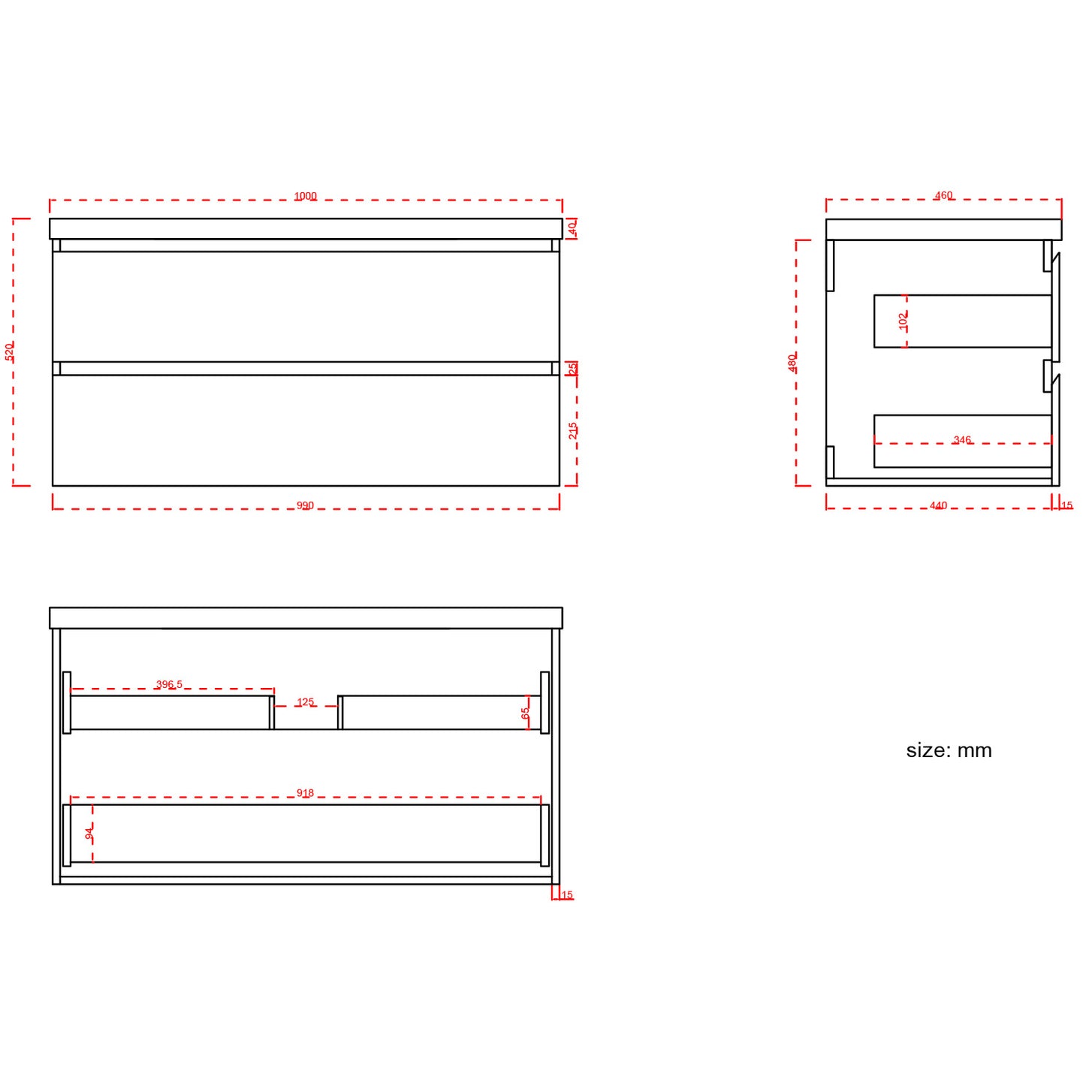 AZURO Mat Zwart - Wastafel Wit - Met Kolomkast - 100cm - lomazoo.com
