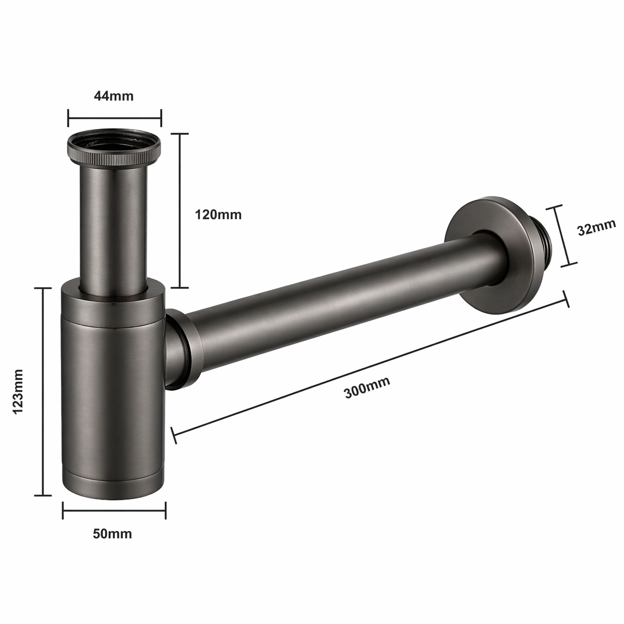 Sifon Wastafel 44 mm - Gun metal