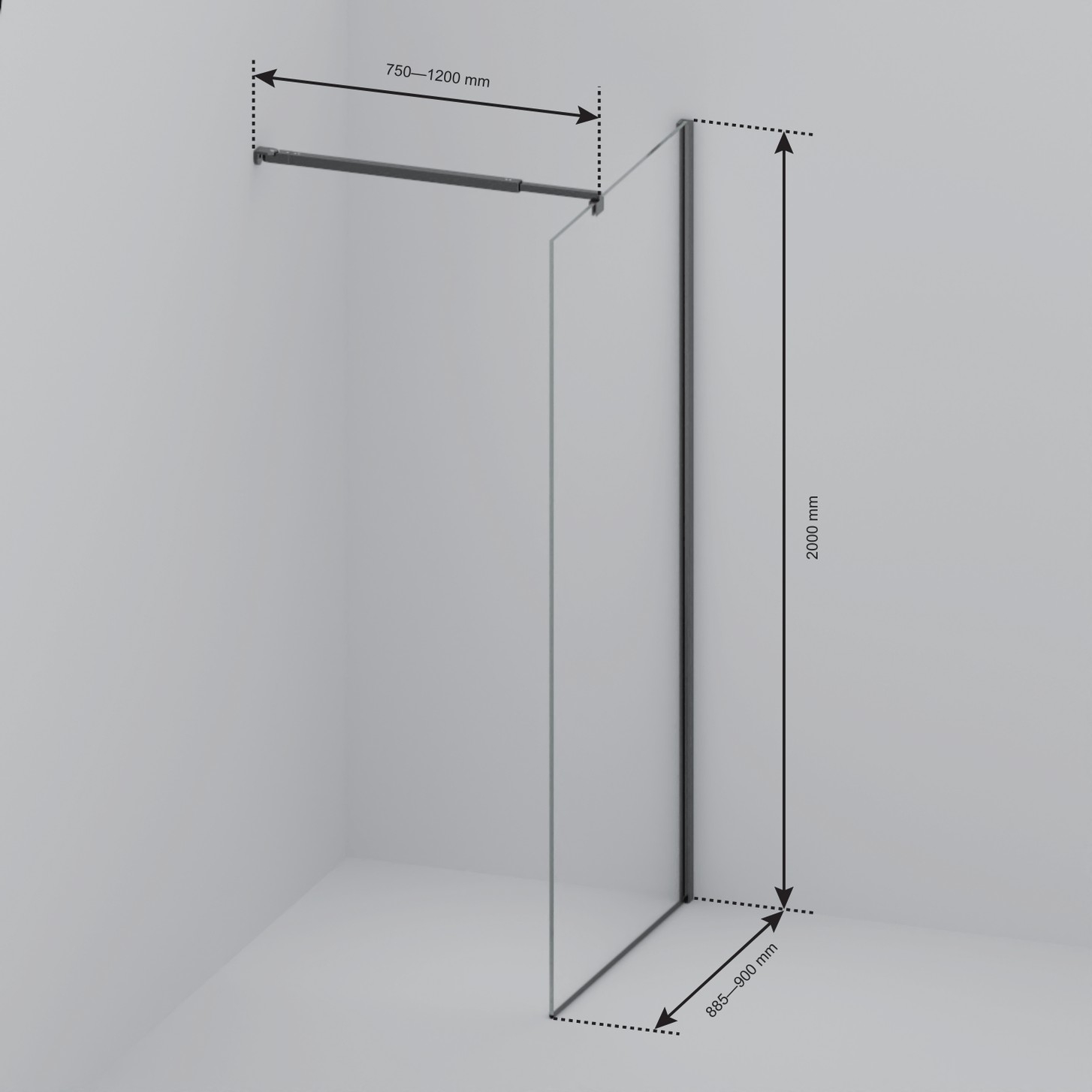 Inloopdouche Lima 90 x 200 cm - Glanzend Goud - Nano Coating - lomazoo.com